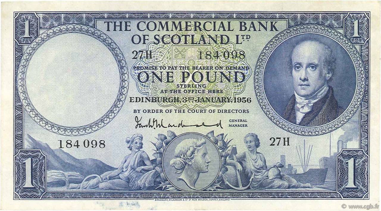 1 Pound SCOTLAND  1956 PS.336 SPL