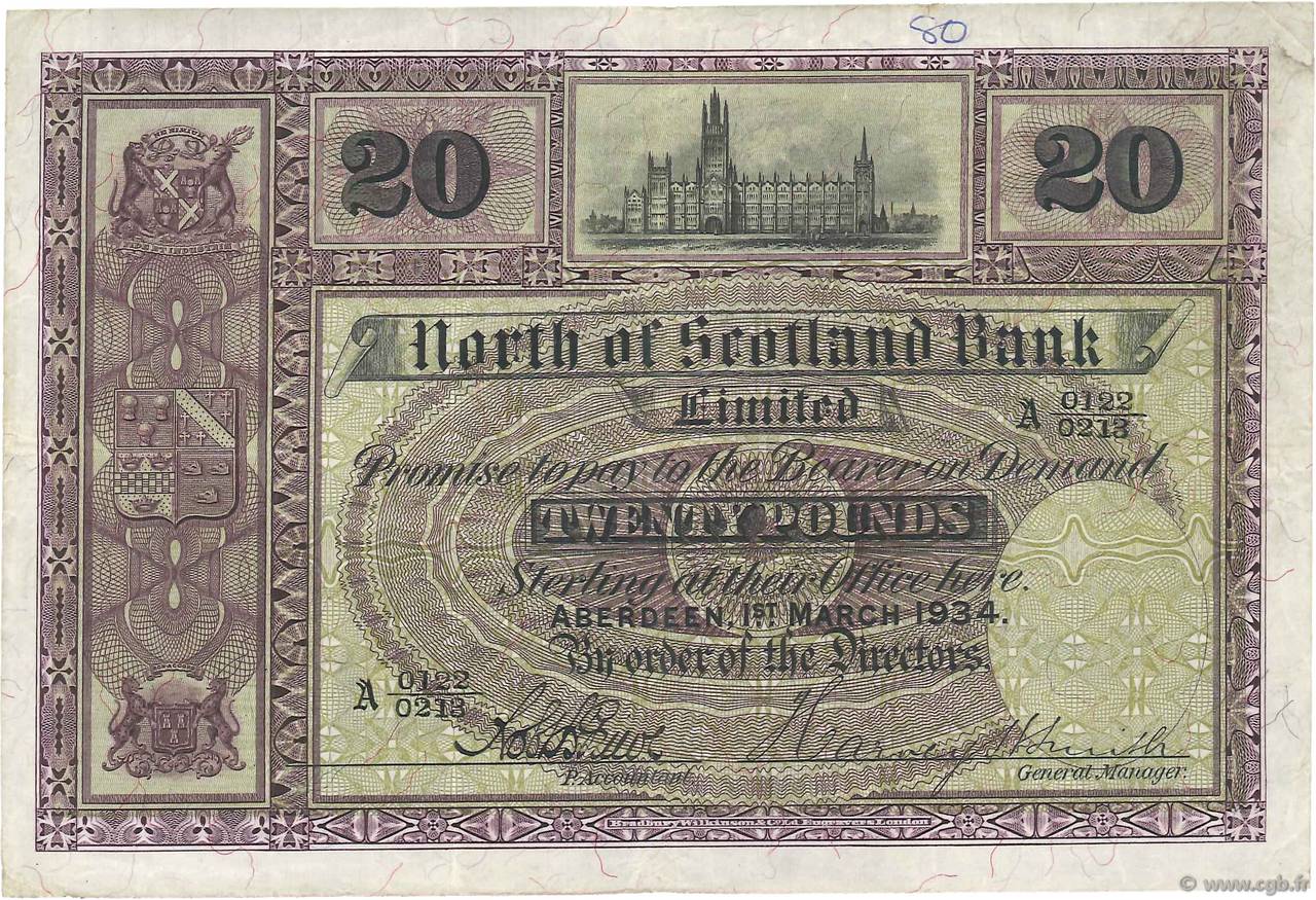 20 Pounds SCOTLAND  1934 PS.641 MBC