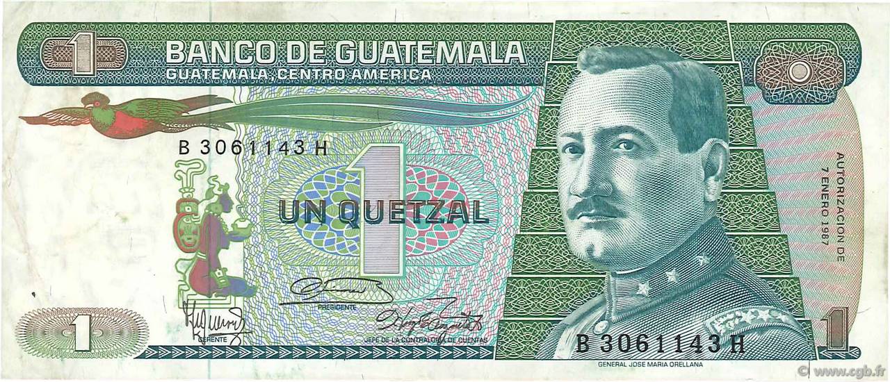 1 Quetzal GUATEMALA  1987 P.066 MBC