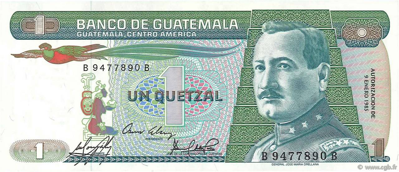 1 Quetzal GUATEMALA  1985 P.066 ST
