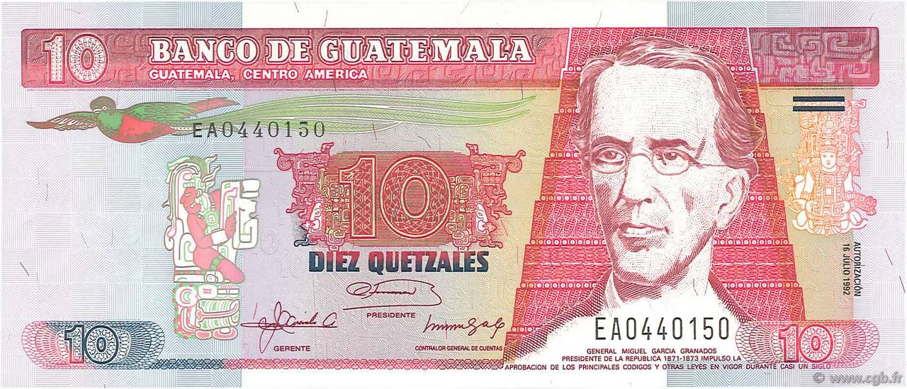 10 Quetzales GUATEMALA  1992 P.082 NEUF