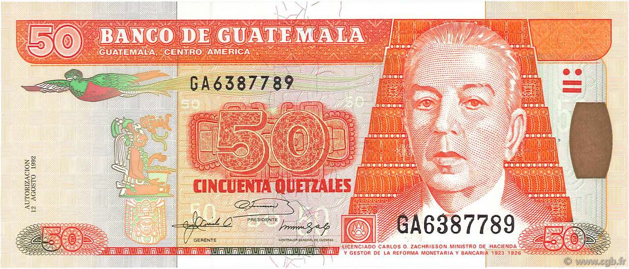 50 Quetzales GUATEMALA  1992 P.084 ST