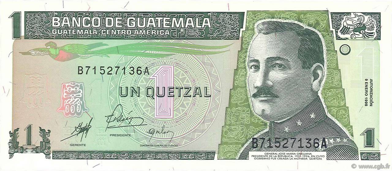 1 Quetzal GUATEMALA  1998 P.099 UNC