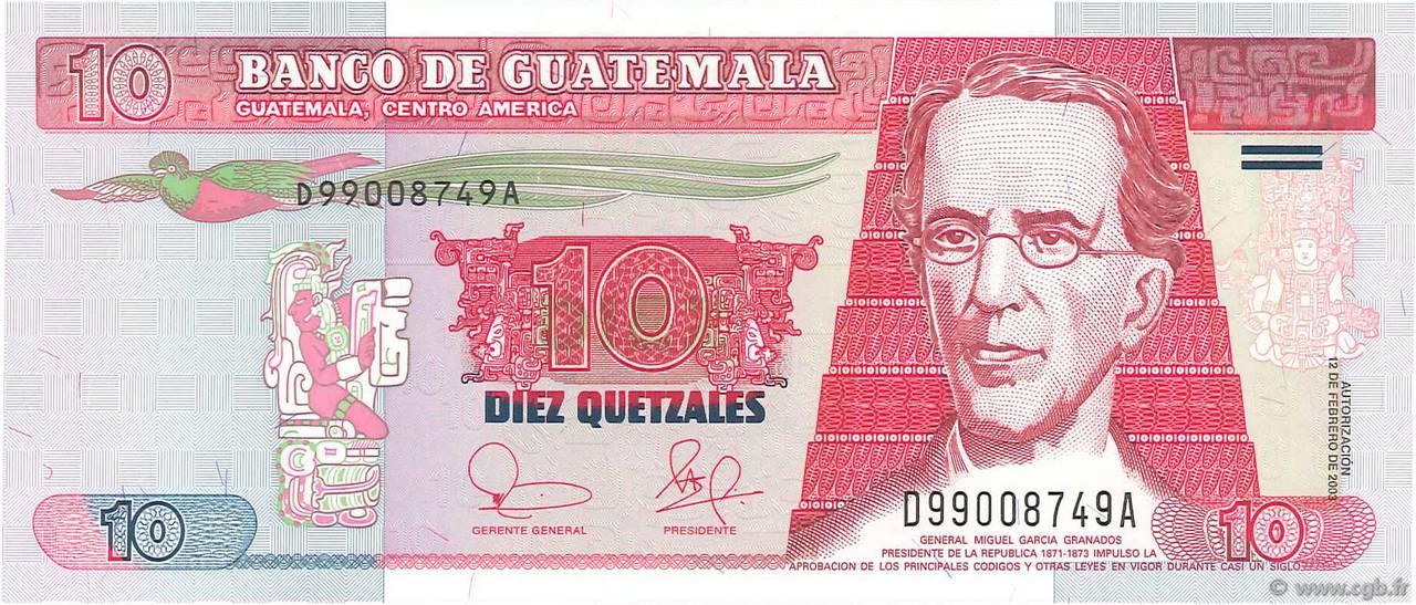 10 Quetzales GUATEMALA  2003 P.107 FDC