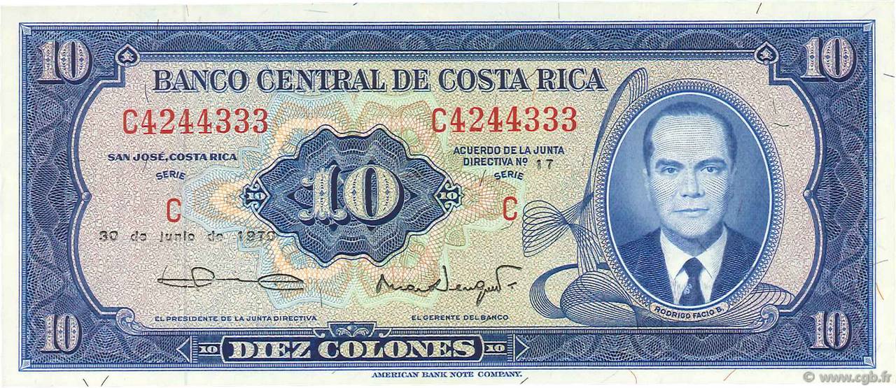 10 Colones COSTA RICA  1970 P.230b NEUF