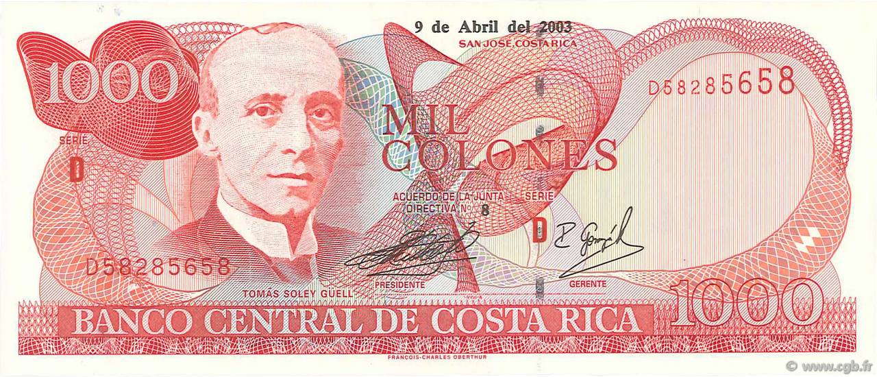 1000 Colones COSTA RICA  2003 P.264d NEUF