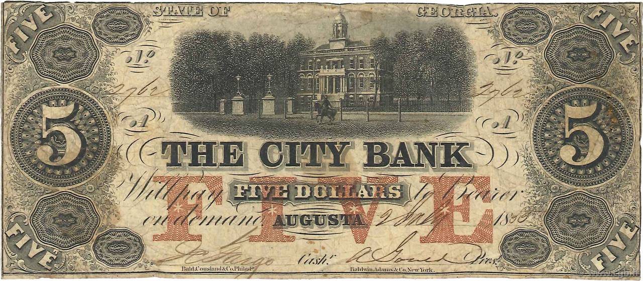 5 Dollars STATI UNITI D AMERICA  1859 Haxby.G.06a MB