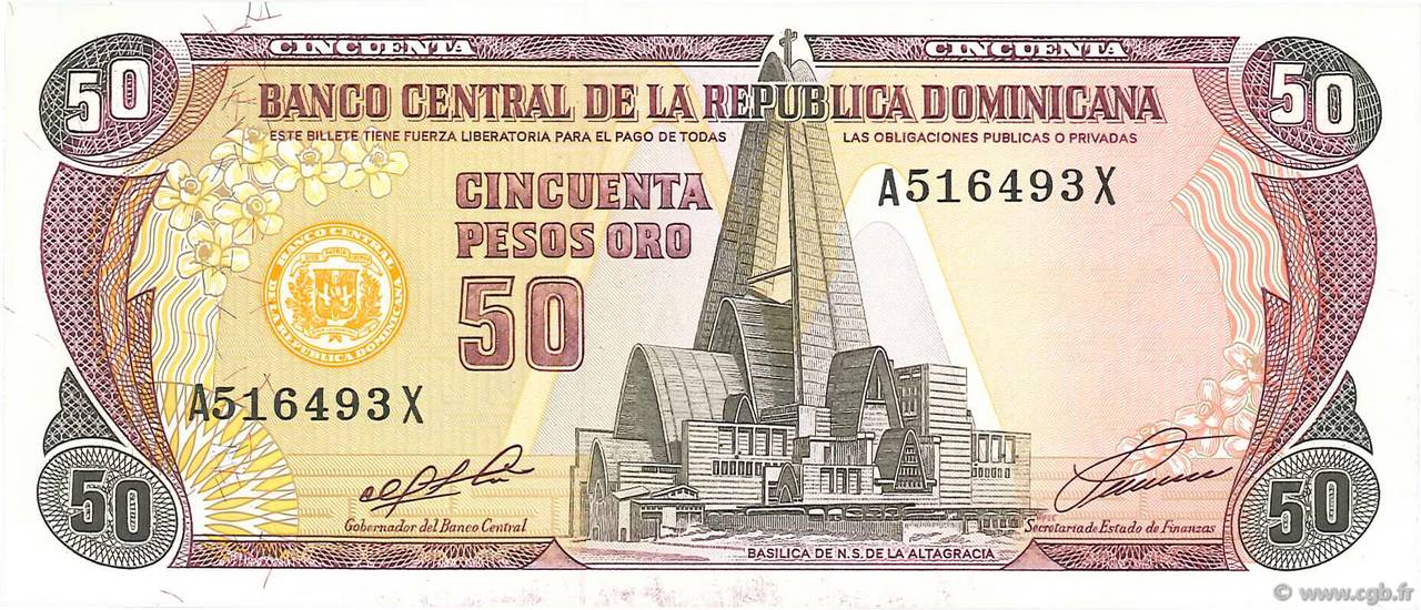50 Pesos Oro RÉPUBLIQUE DOMINICAINE  1991 P.135a FDC