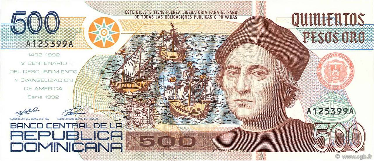500 Pesos Oro RÉPUBLIQUE DOMINICAINE  1992 P.140a UNC