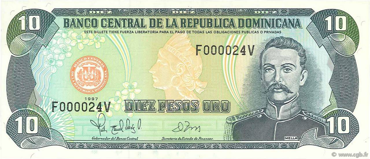 10 Pesos Oro RÉPUBLIQUE DOMINICAINE  1997 P.153a UNC