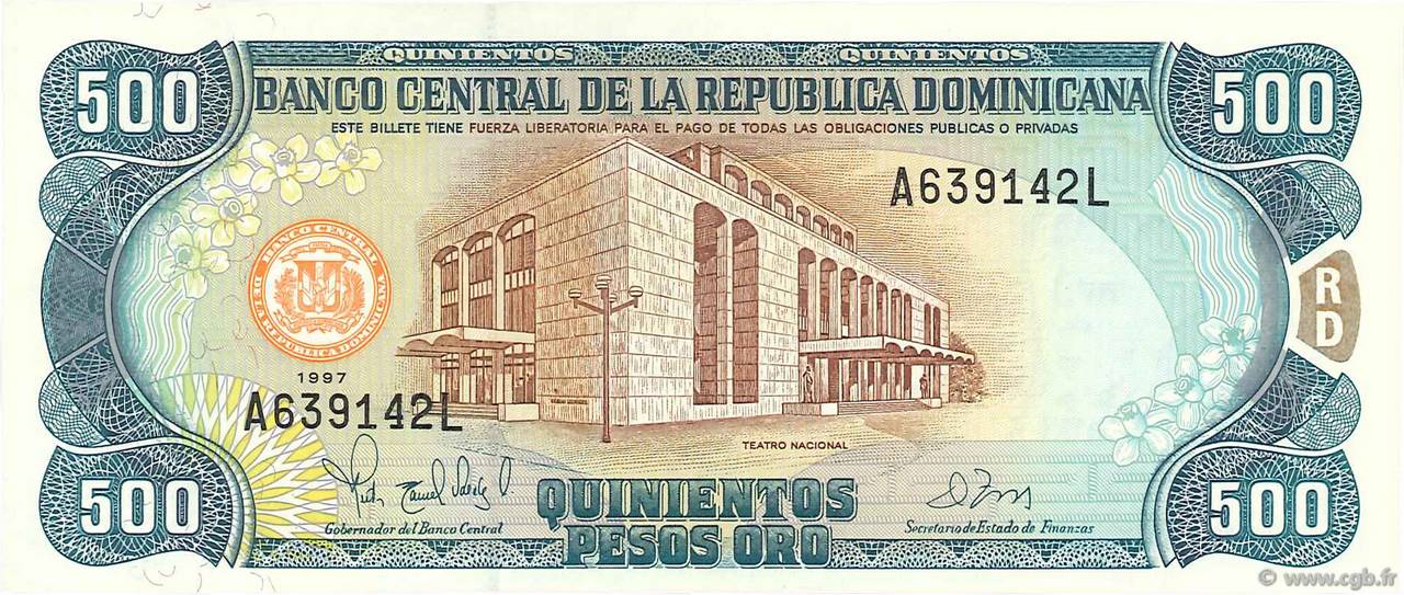 500 Pesos Oro RÉPUBLIQUE DOMINICAINE  1997 P.157b AU