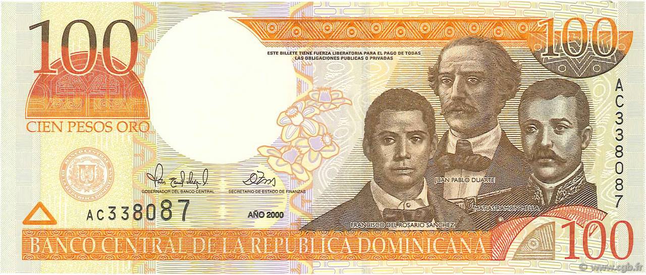 100 Pesos Oro RÉPUBLIQUE DOMINICAINE  2000 P.167a FDC
