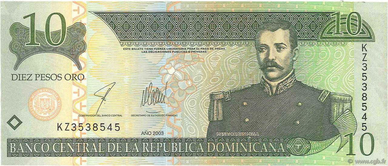 10 Pesos Oro RÉPUBLIQUE DOMINICAINE  2003 P.168c NEUF