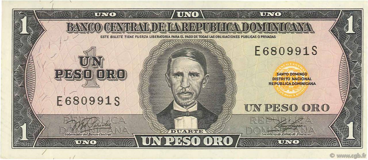 1 Peso Oro RÉPUBLIQUE DOMINICAINE  1977 P.108a VZ