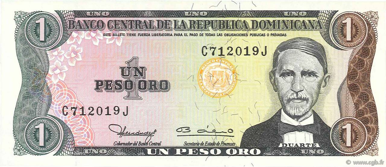 1 Peso Oro RÉPUBLIQUE DOMINICAINE  1980 P.117a NEUF