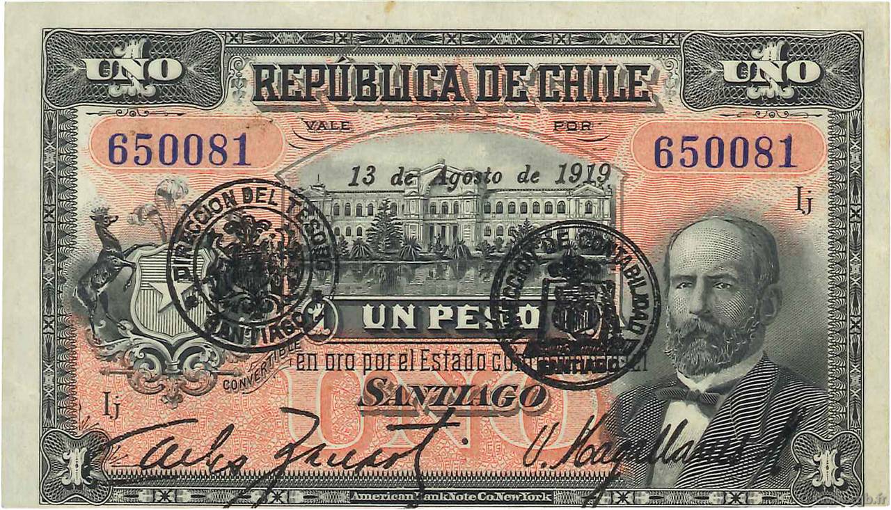 1 Peso CHILE
  1919 P.015b EBC