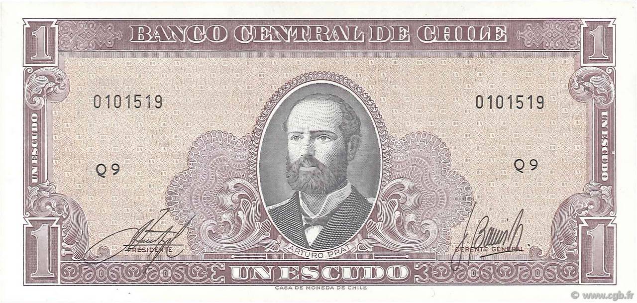 1 Escudo CHILE  1964 P.136 AU