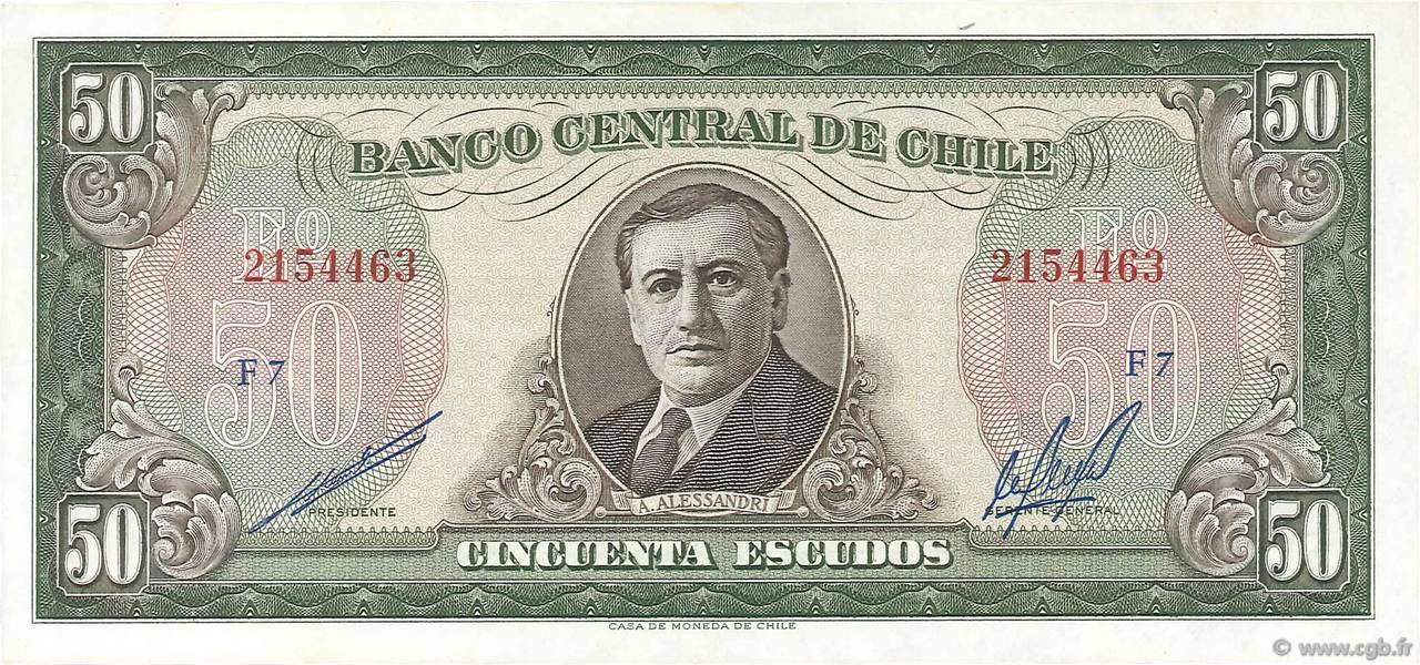 50 Escudos CHILE
  1964 P.140b fST
