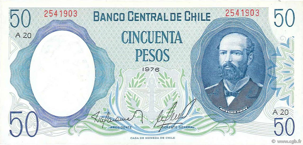50 Pesos CILE  1976 P.151a FDC