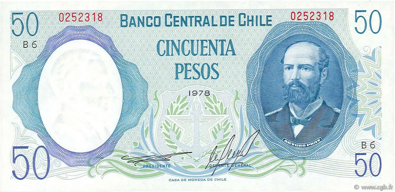50 Pesos CILE  1978 P.151a q.FDC