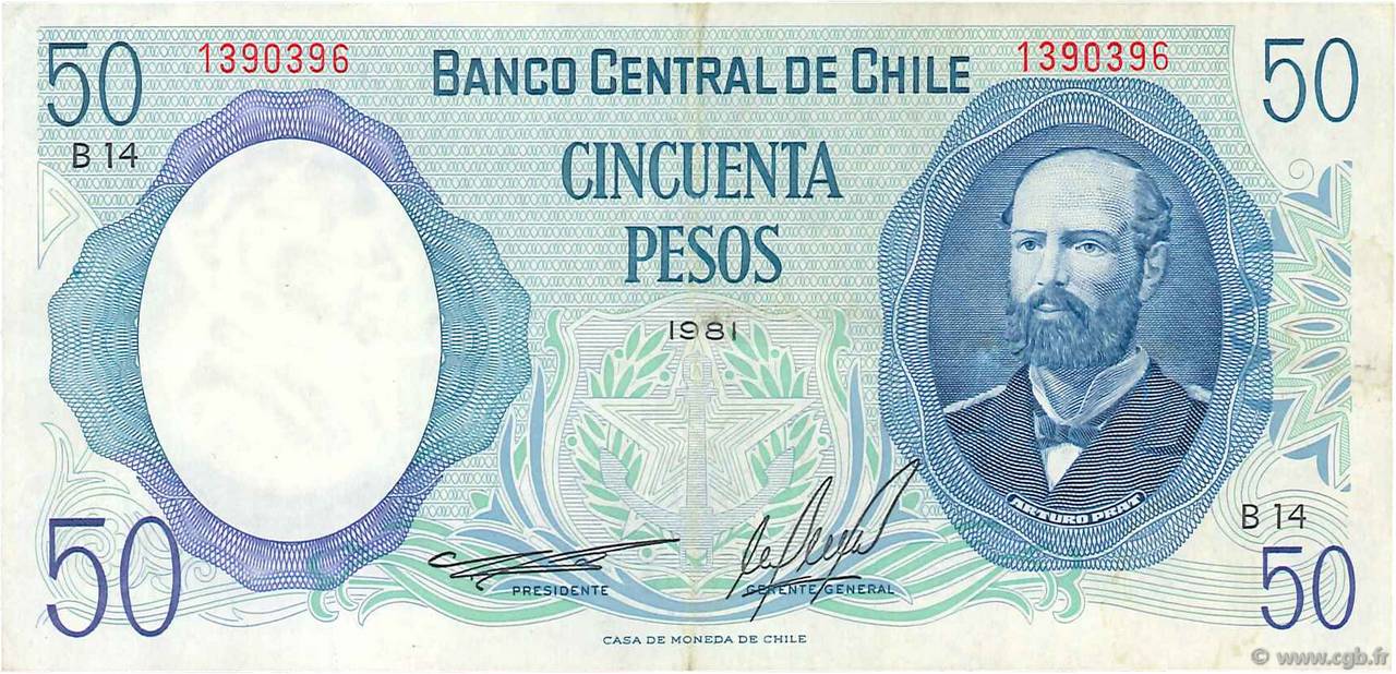 50 Pesos CHILE
  1981 P.151b MBC