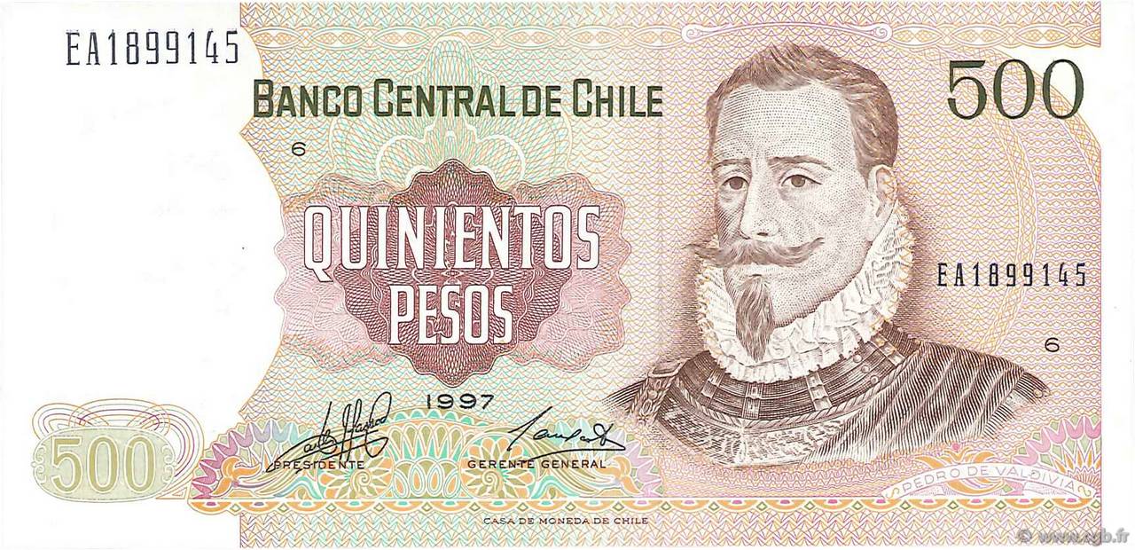 500 Pesos CHILE  1997 P.153e UNC