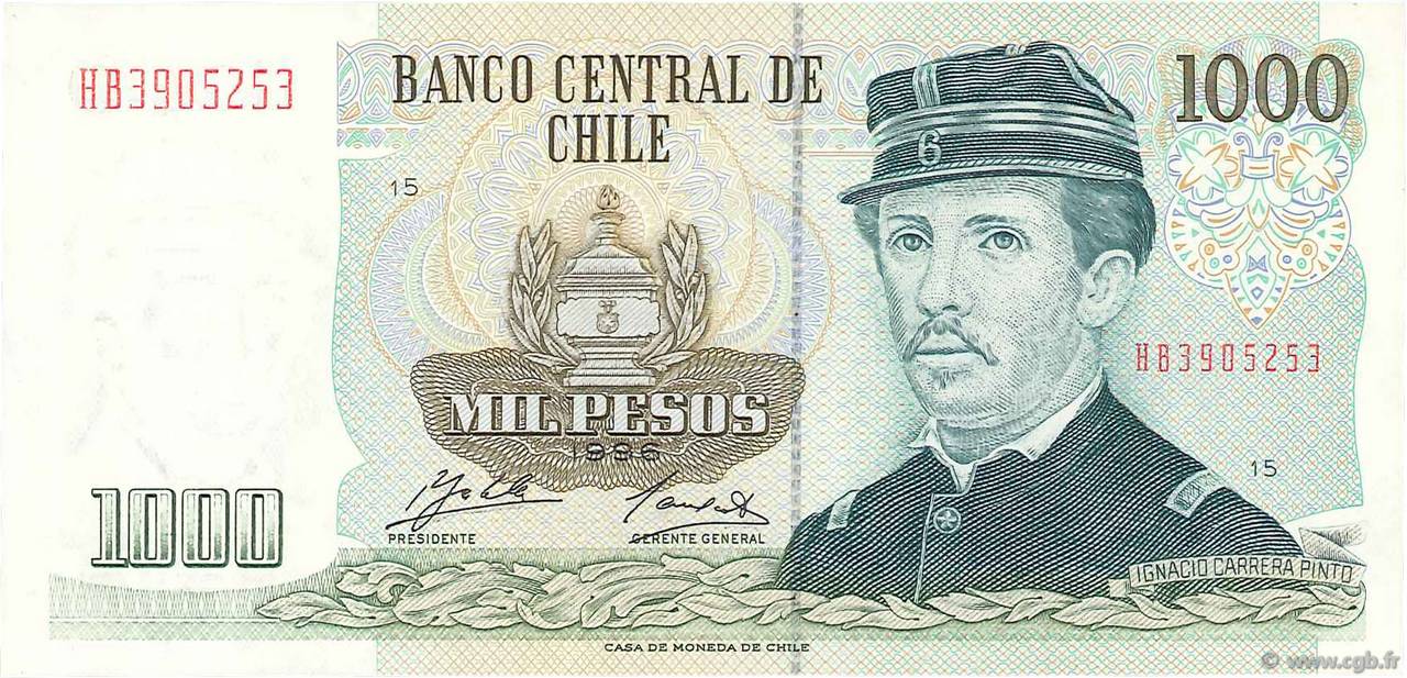 1000 Pesos CHILE  1996 P.154f AU