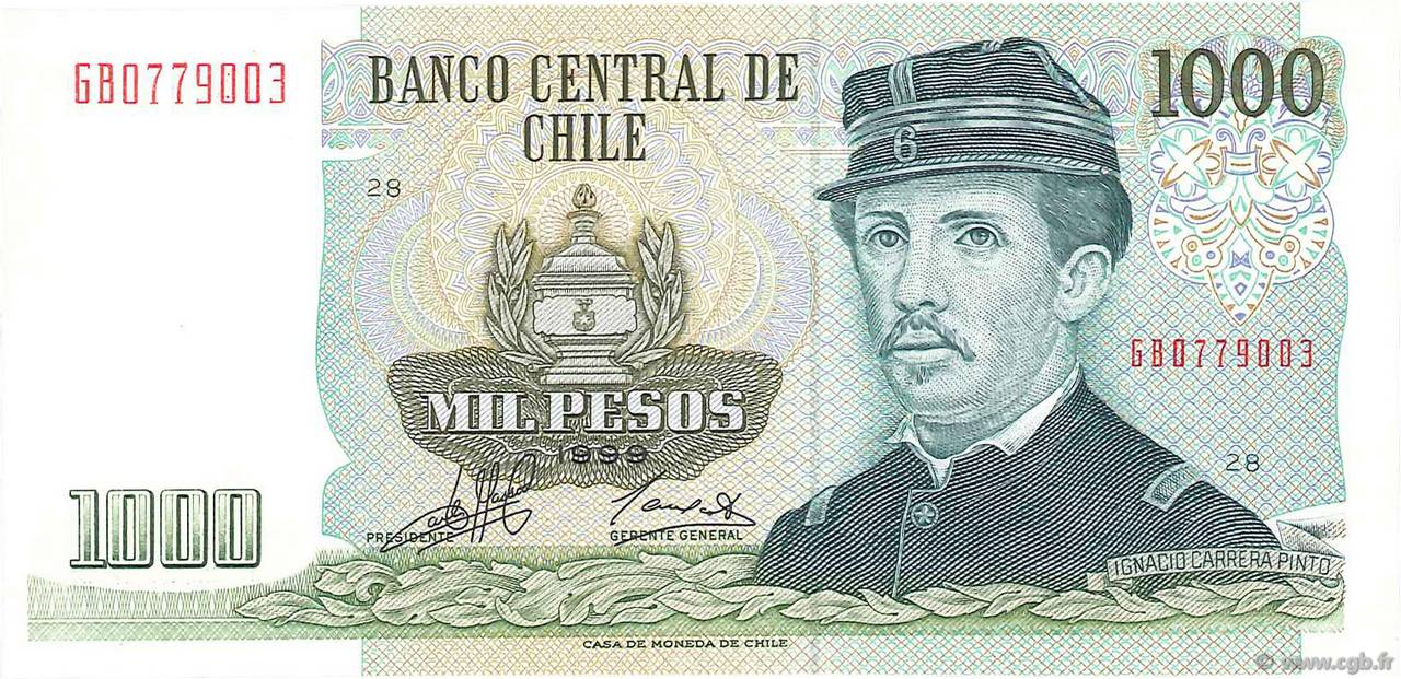 1000 Pesos CHILE  1999 P.154f UNC-
