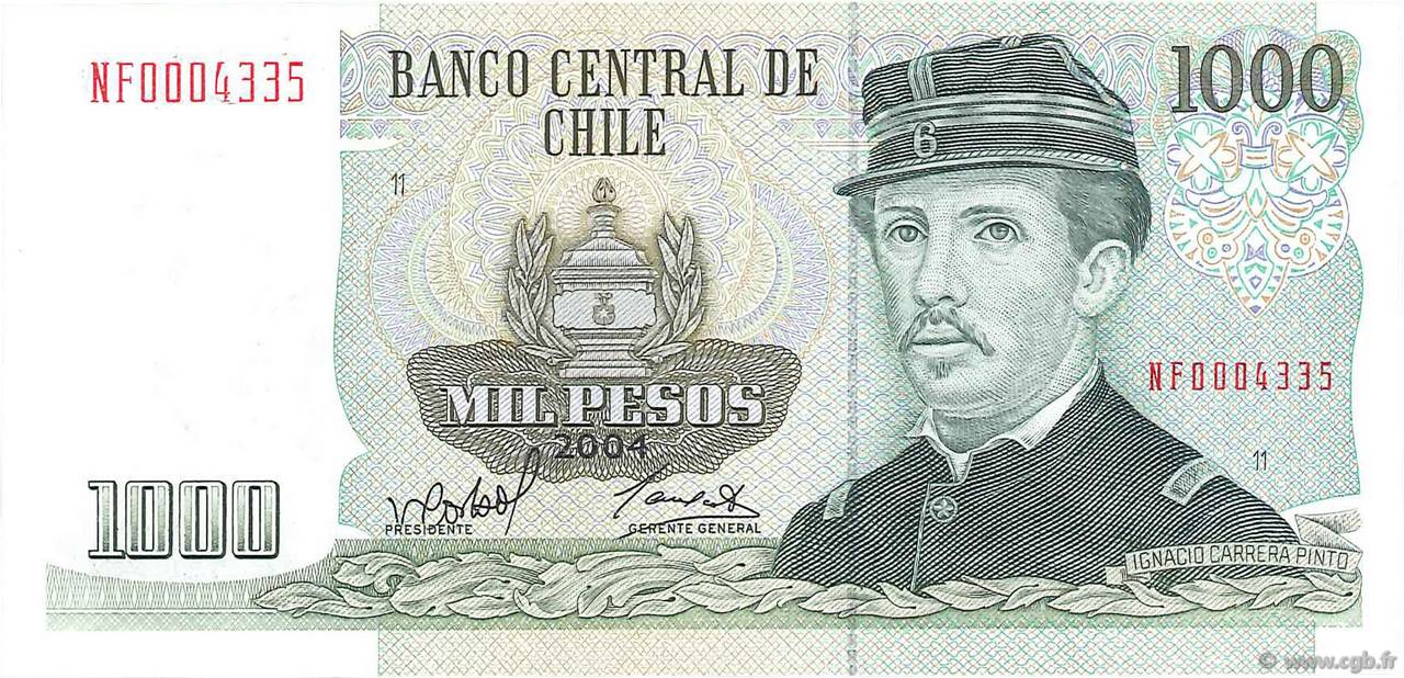 1000 Pesos CILE  2004 P.154f FDC