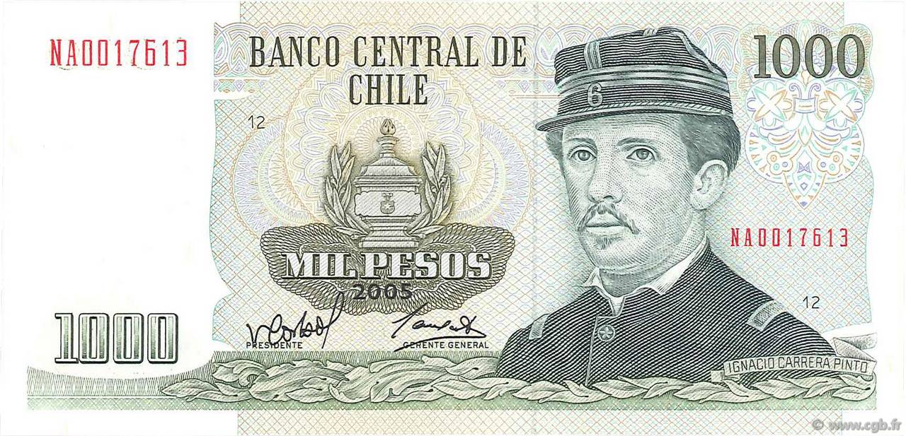1000 Pesos CHILE  2005 P.154f UNC