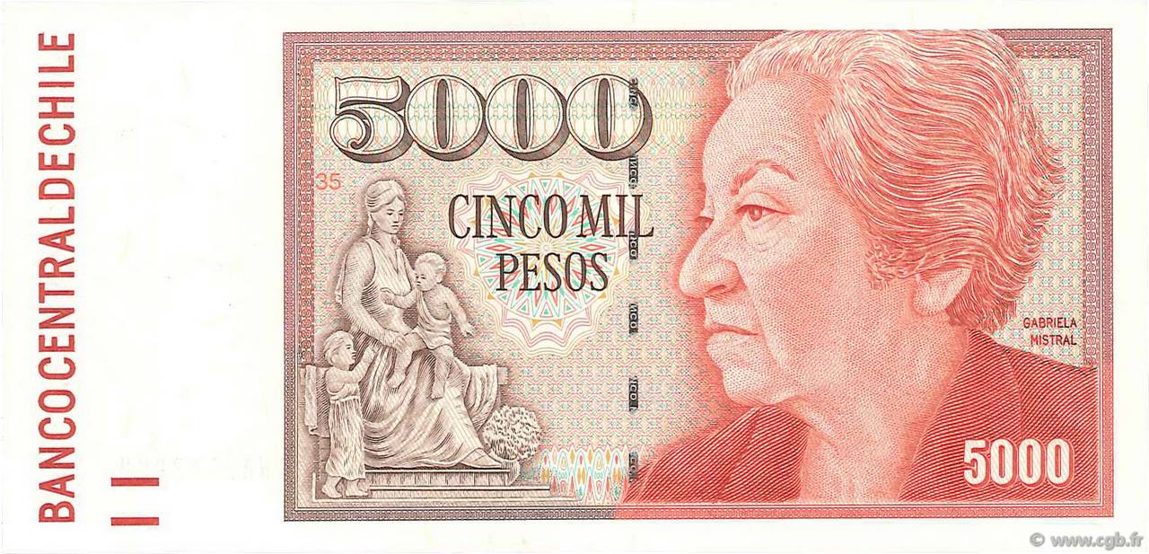 5000 Pesos CILE  2006 P.155f q.FDC
