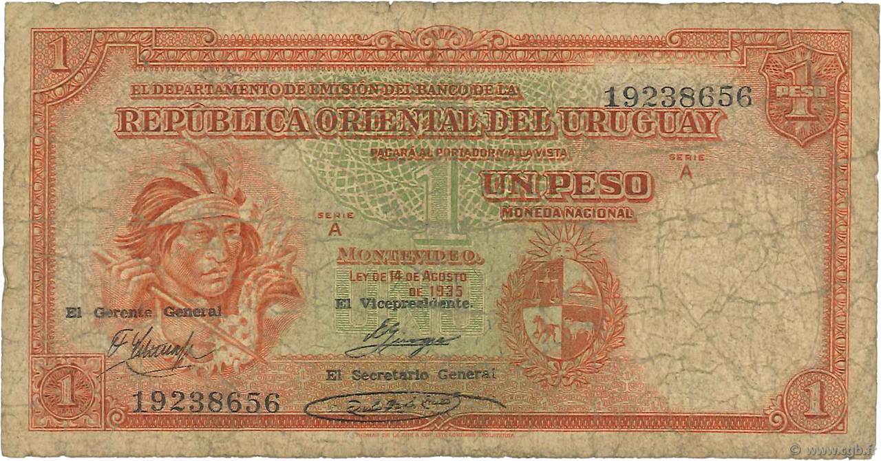 1 Peso URUGUAY  1935 P.028c G