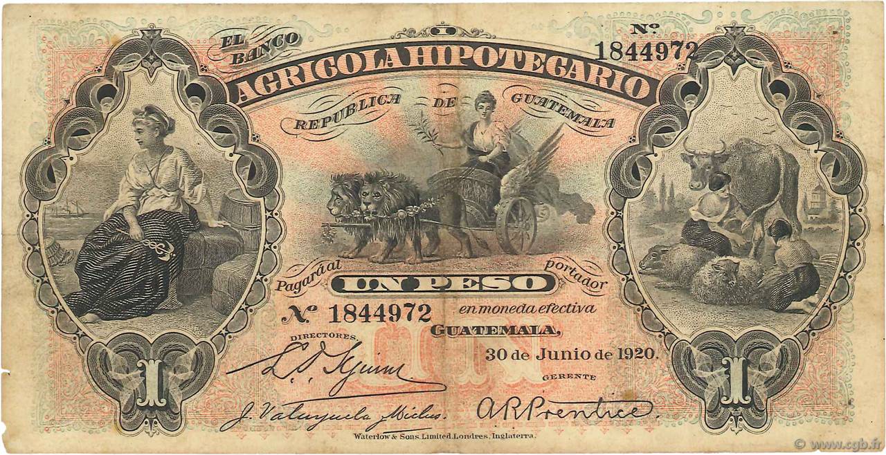 1 Peso  GUATEMALA  1920 PS.101b F+