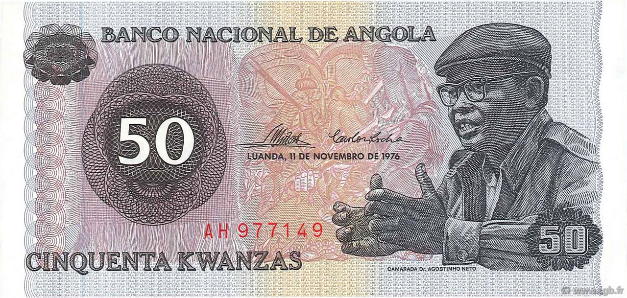 50 Kwanzas ANGOLA  1976 P.110a FDC