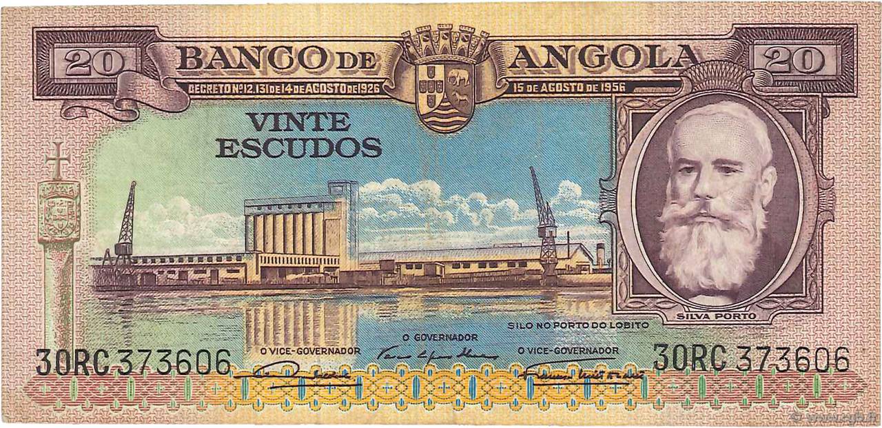20 Escudos ANGOLA  1956 P.087 fSS