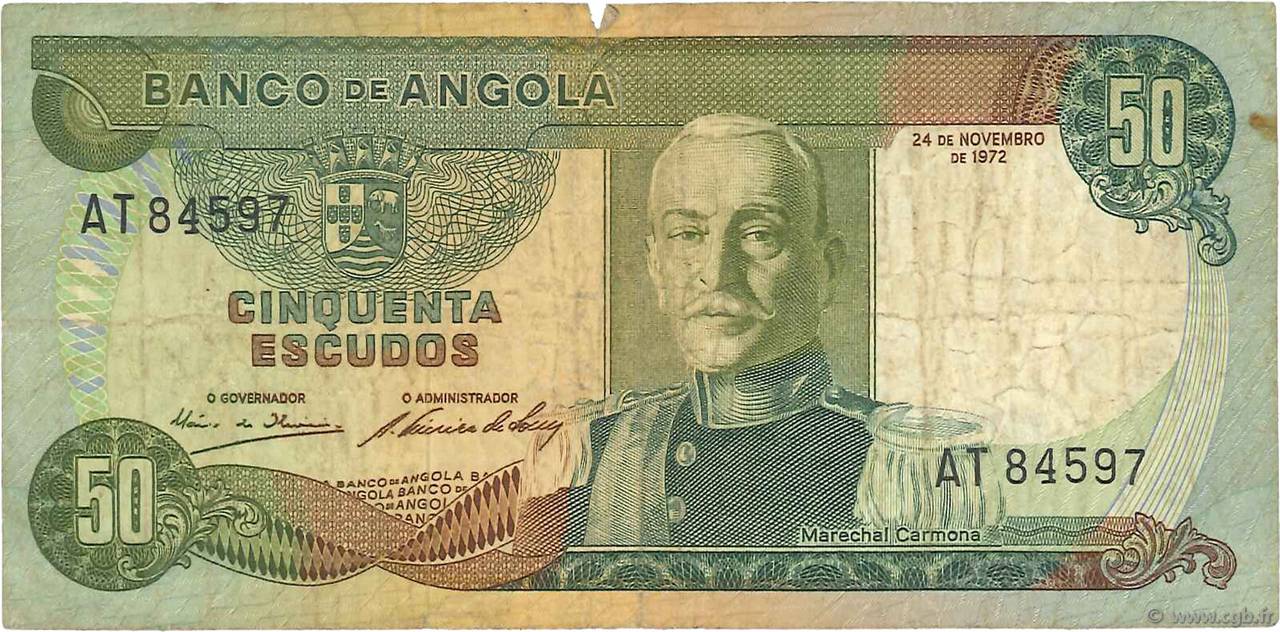 50 Escudos ANGOLA  1972 P.100 S