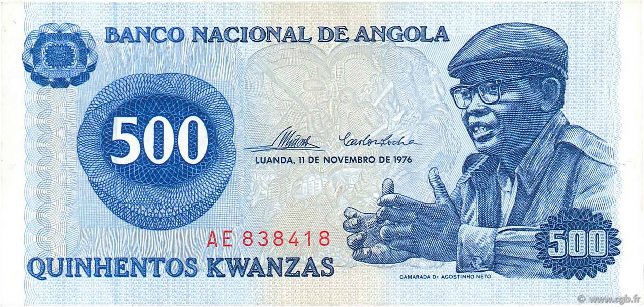 500 Kwanzas ANGOLA  1976 P.112a FDC