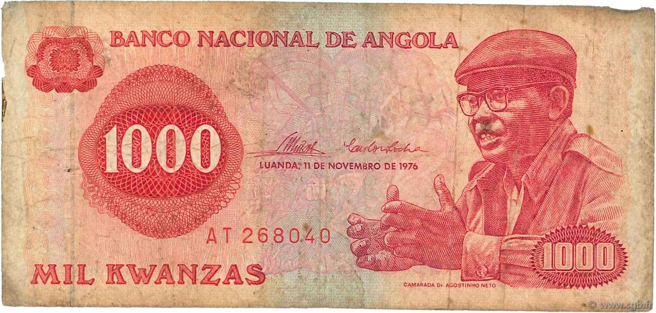 1000 Kwanzas ANGOLA  1976 P.113a B