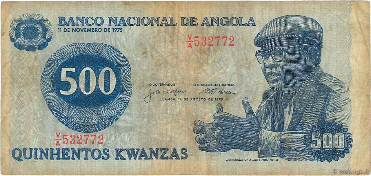 500 Kwanzas ANGOLA  1979 P.116 pr.TB