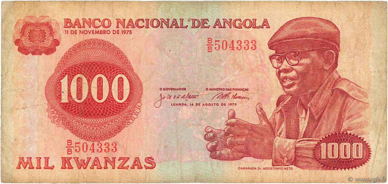 1000 Kwanzas ANGOLA  1979 P.117 MB