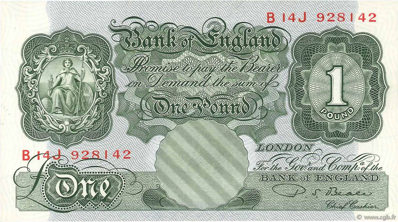 1 Pound ENGLAND  1949 P.369b XF+