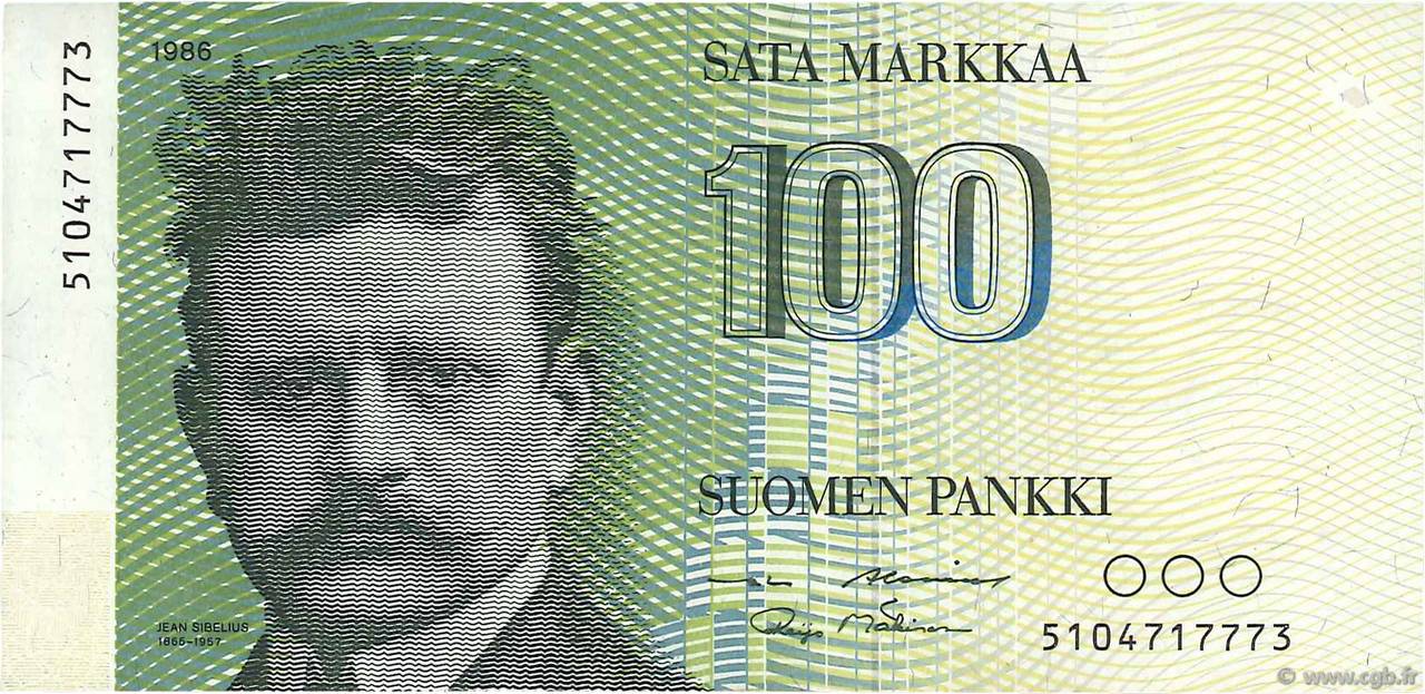 100 Markkaa FINLANDIA  1986 P.115 SPL