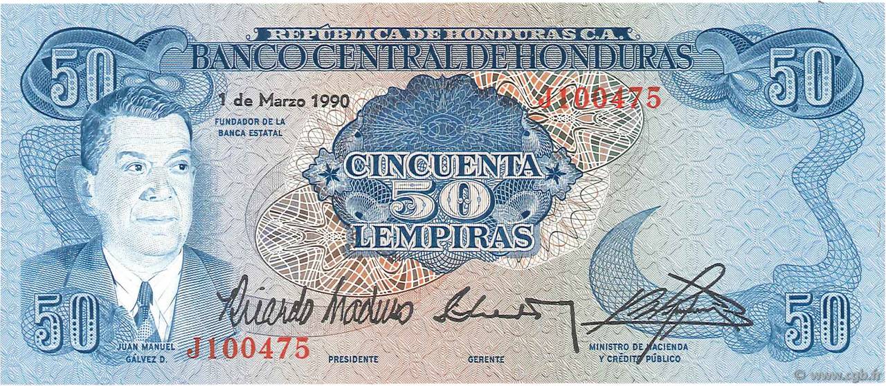 50 Lempiras HONDURAS  1990 P.066c UNC