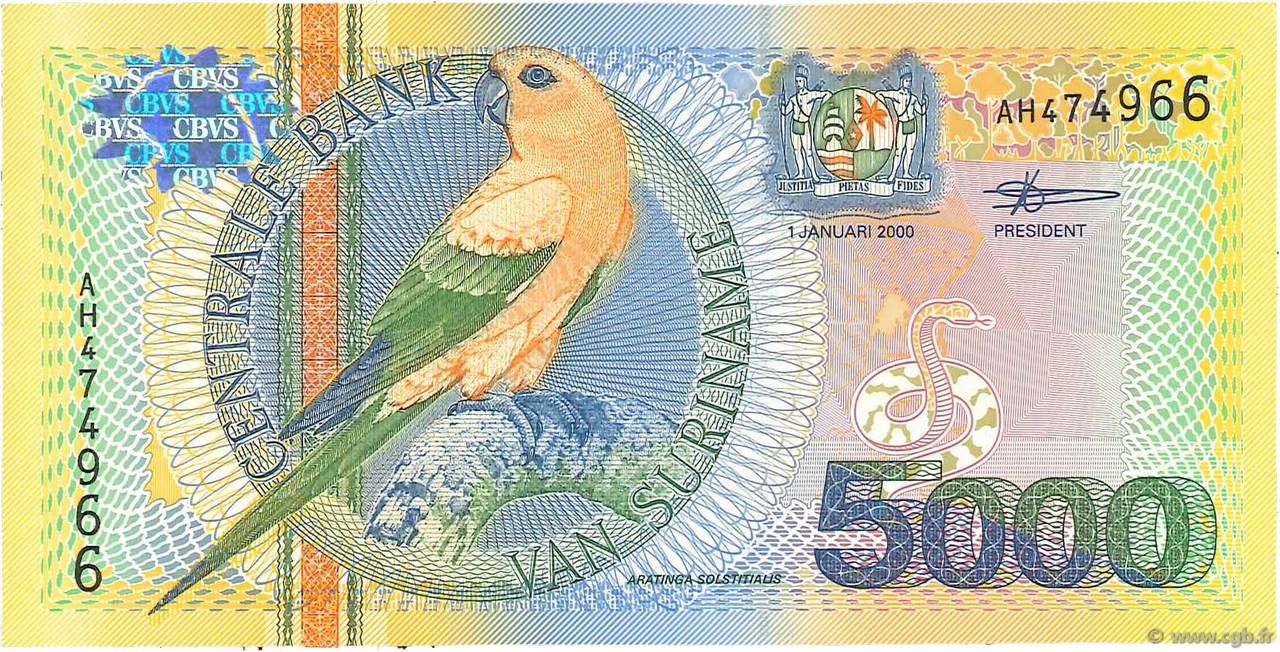5000 Gulden SURINAME  2000 P.152 FDC