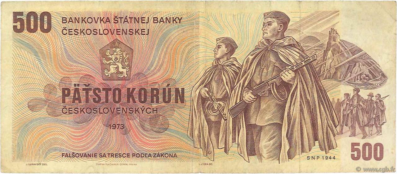 500 Korun TSCHECHOSLOWAKEI  1973 P.093 SS