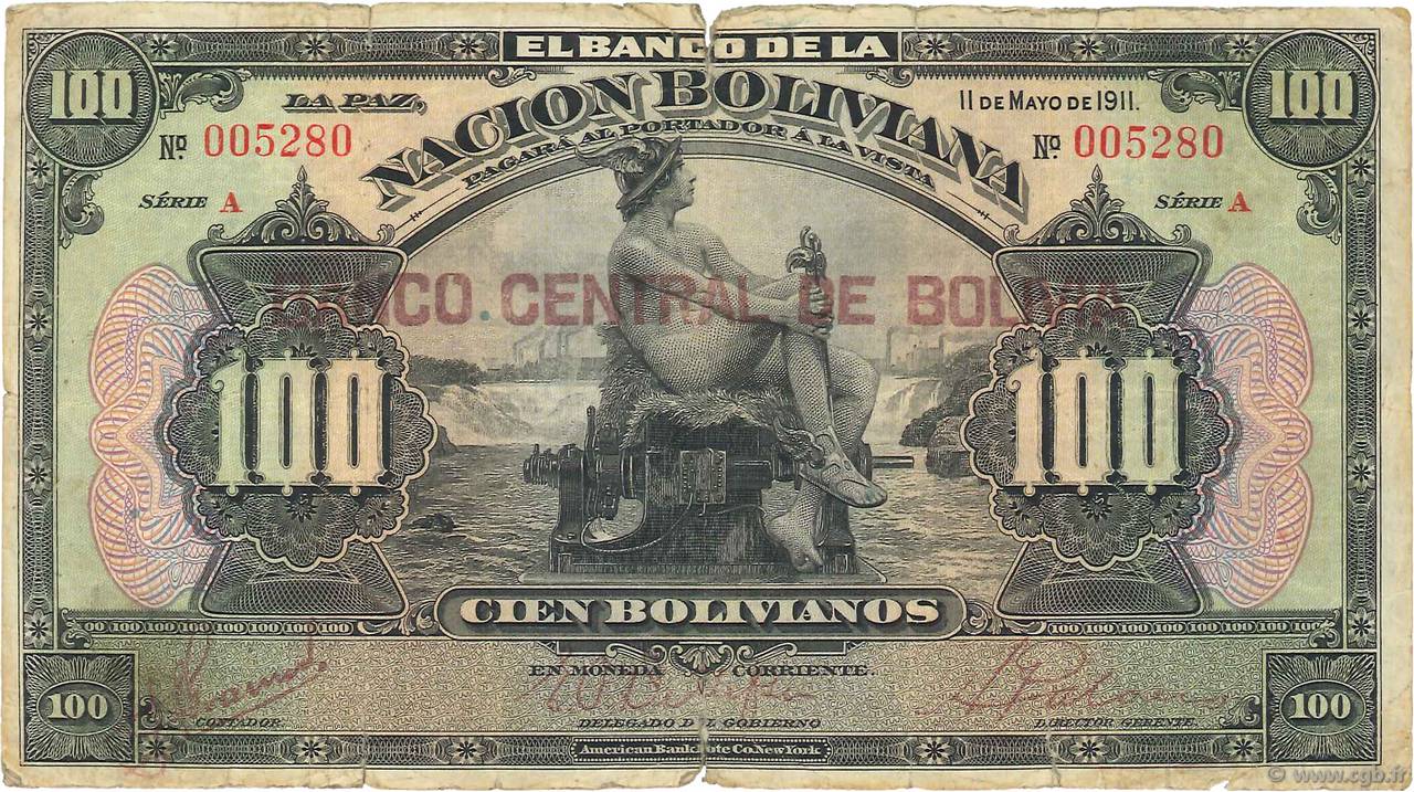 100 Bolivianos BOLIVIEN  1929 P.117 SGE