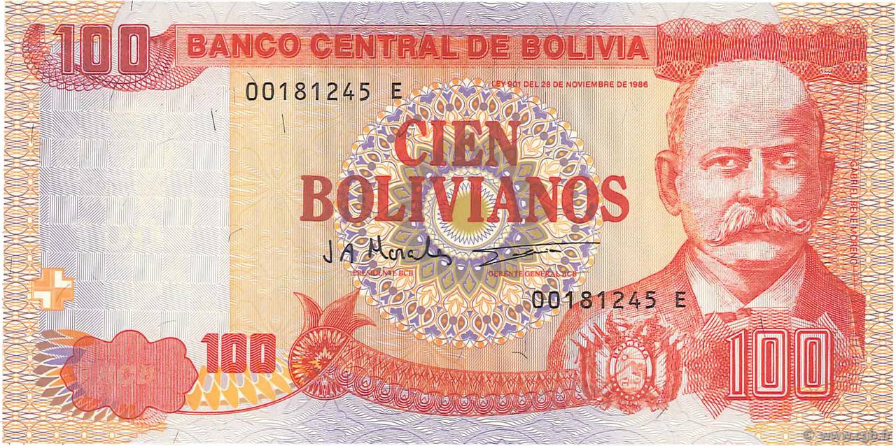 100 Bolivianos BOLIVIA  1997 P.207b UNC