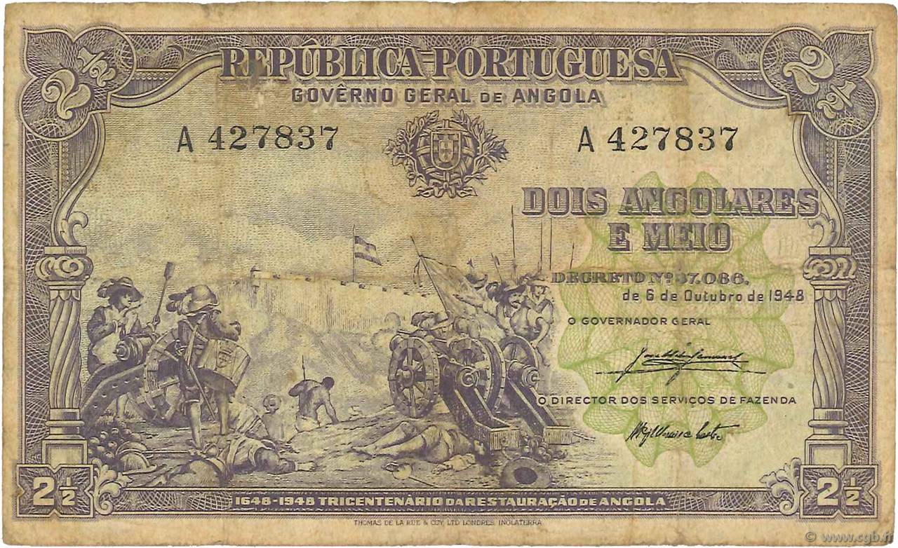 2,5 Angolares ANGOLA  1948 P.071 S
