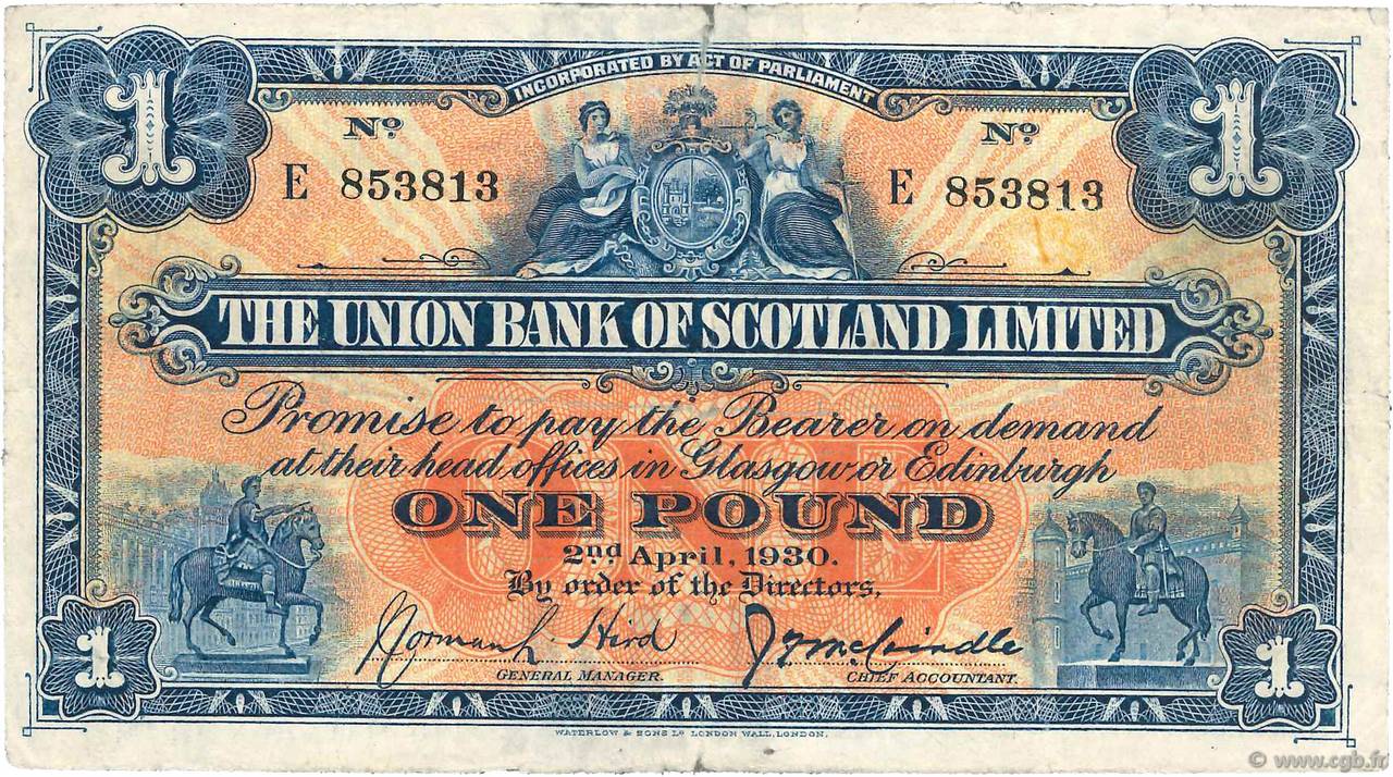 1 Pound SCOTLAND  1930 PS.815b F-