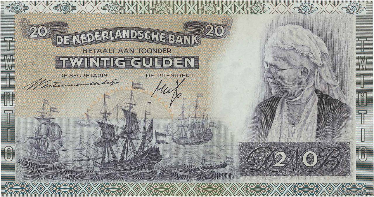 20 Gulden PAESI BASSI  1941 P.054 SPL+